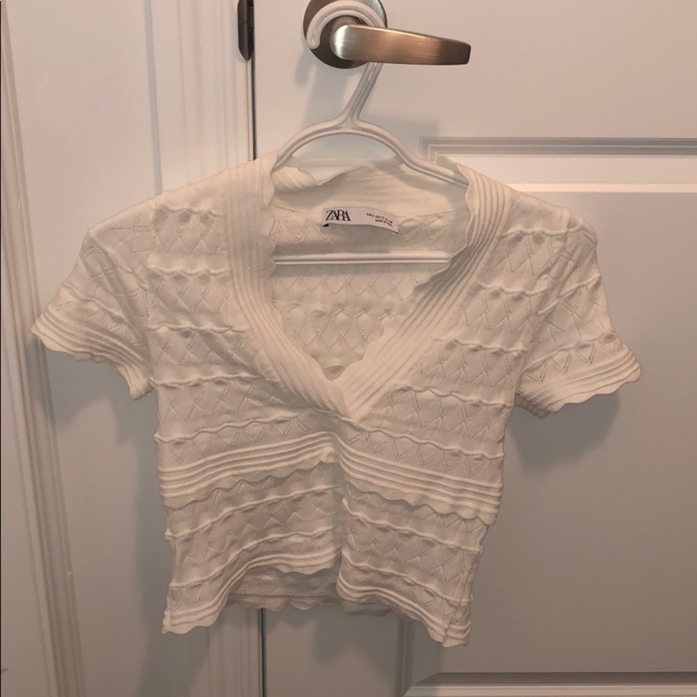 White design top from Zara. Size S